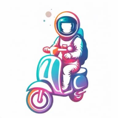 Astronaut riding scooter