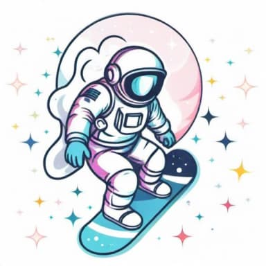 Astronaut skateboarding