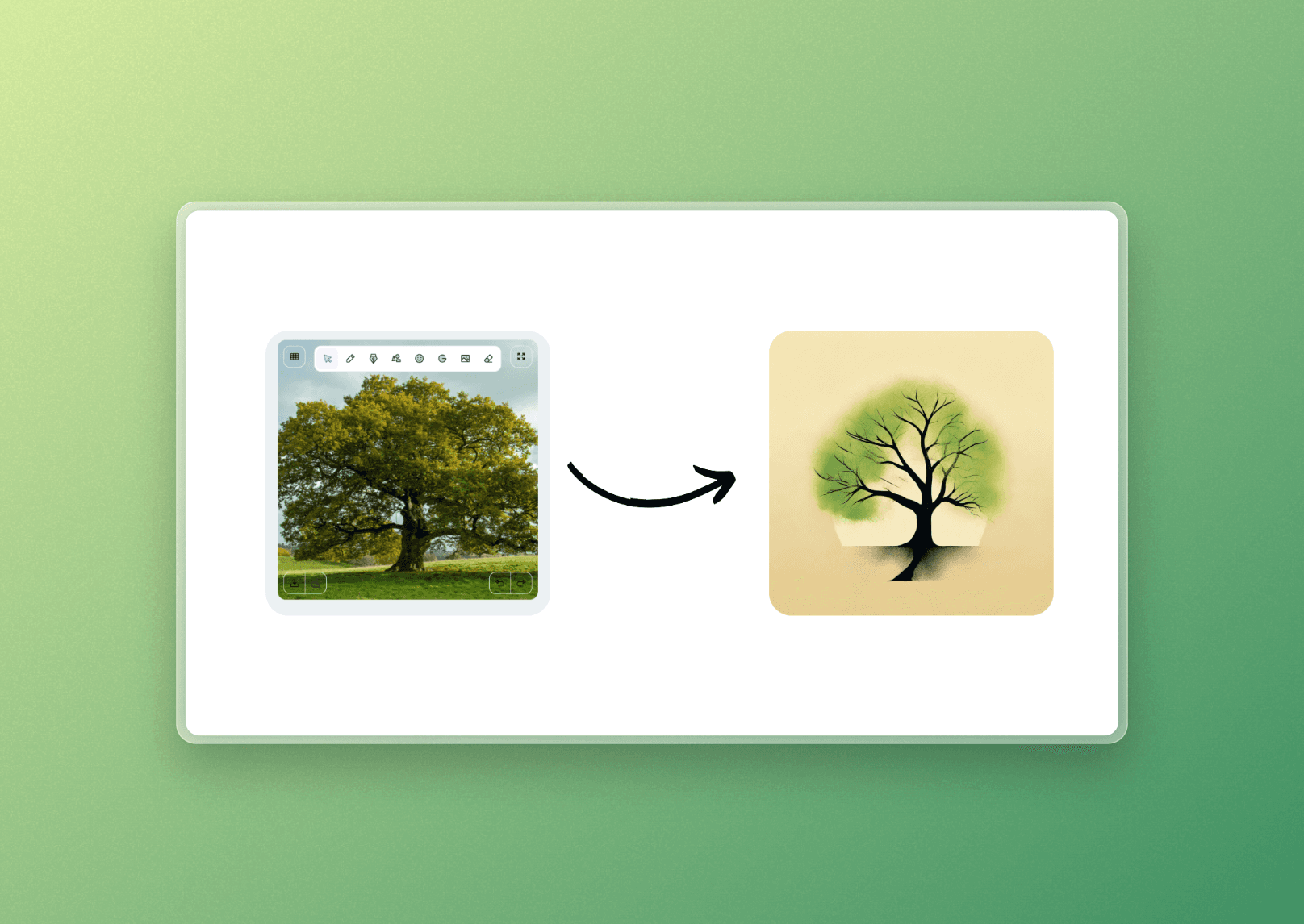 Ejemplo de conversión de imagen en logotipo con IA en Sketch Logo AI