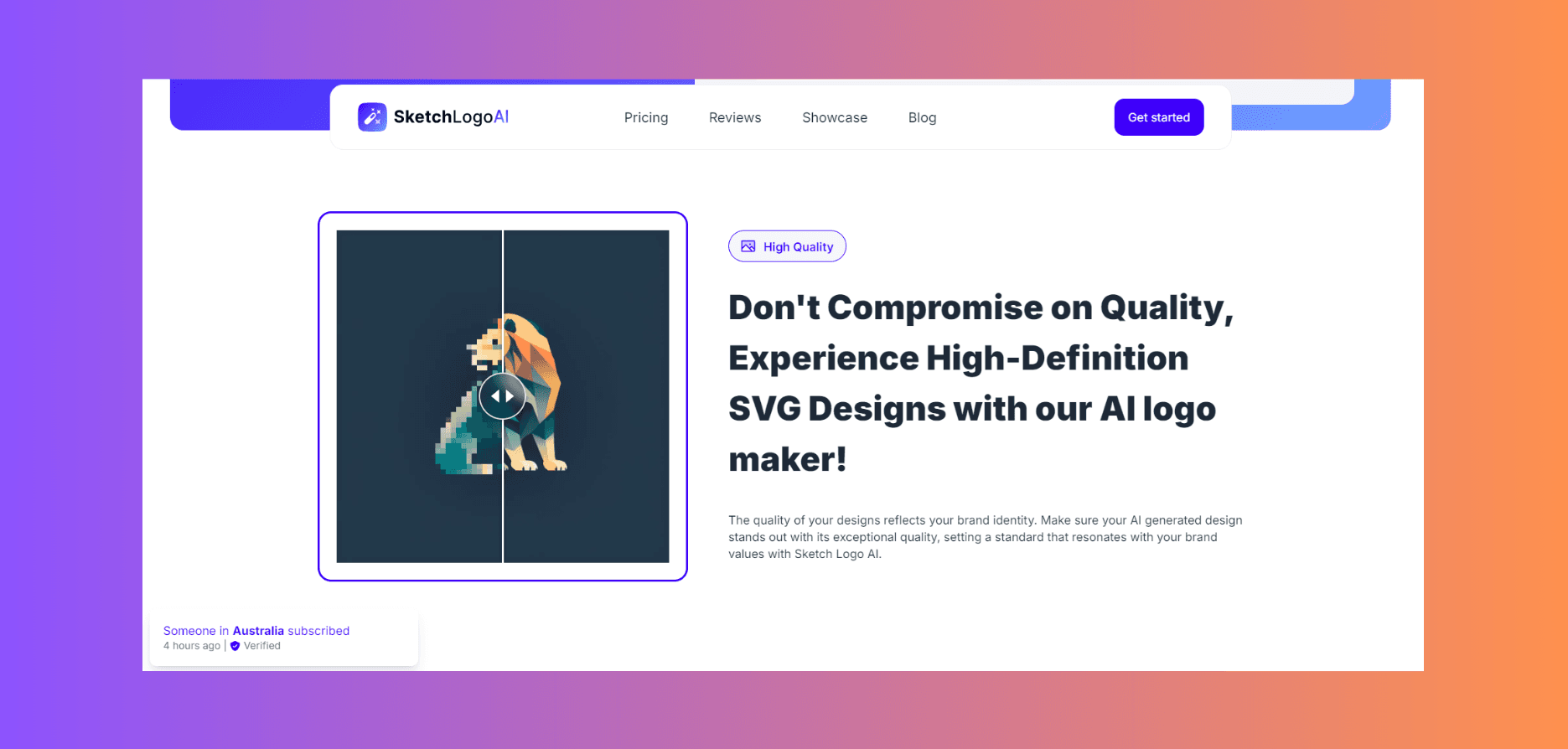 Don't compromise on quality, experience high-definition SVG designs with our AI logo maker!